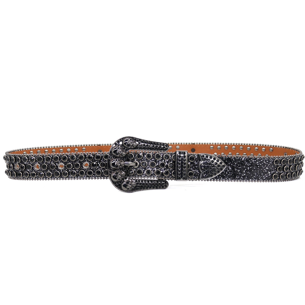 Hip-hop punk rhinestone belt y2k skull accessories
