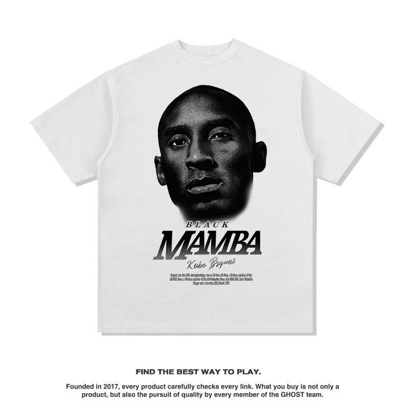 Nba T Shirt Summer Commemorative Kobe Street Style Short Sleeve T-shirt Washed Men and Women High-quality pure cotton comfortable and trendy clothing