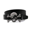 Hip-hop punk rhinestone belt rhinestone big skull