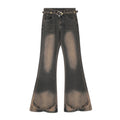 American-style streetwear harem pants Hem Split Gradient Washed Streetwear Denim