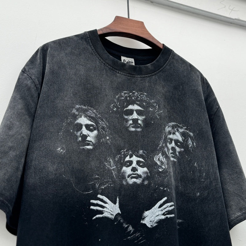 Unisex Vintage T Shirts We Will Rock You Queen Madison Square Garden Tour Limited Edition T-Shirt â€?Distressed Washed-Ape Wasteland Aesthetic. Custom heavyweight brushed fabric with a vintage feel; American-made plastisol ink print.