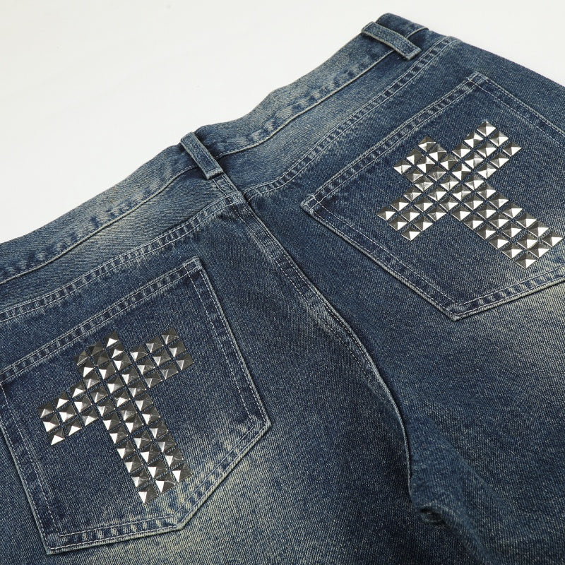 American-style streetwear harem pants Horizontal Scratch Mark Heavy Textured Fabric