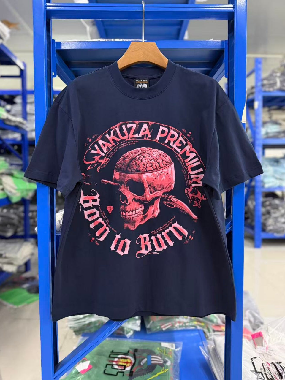 Vintage style washed summer wear T shirt Skull 260G pure cotton high-quality streetwear