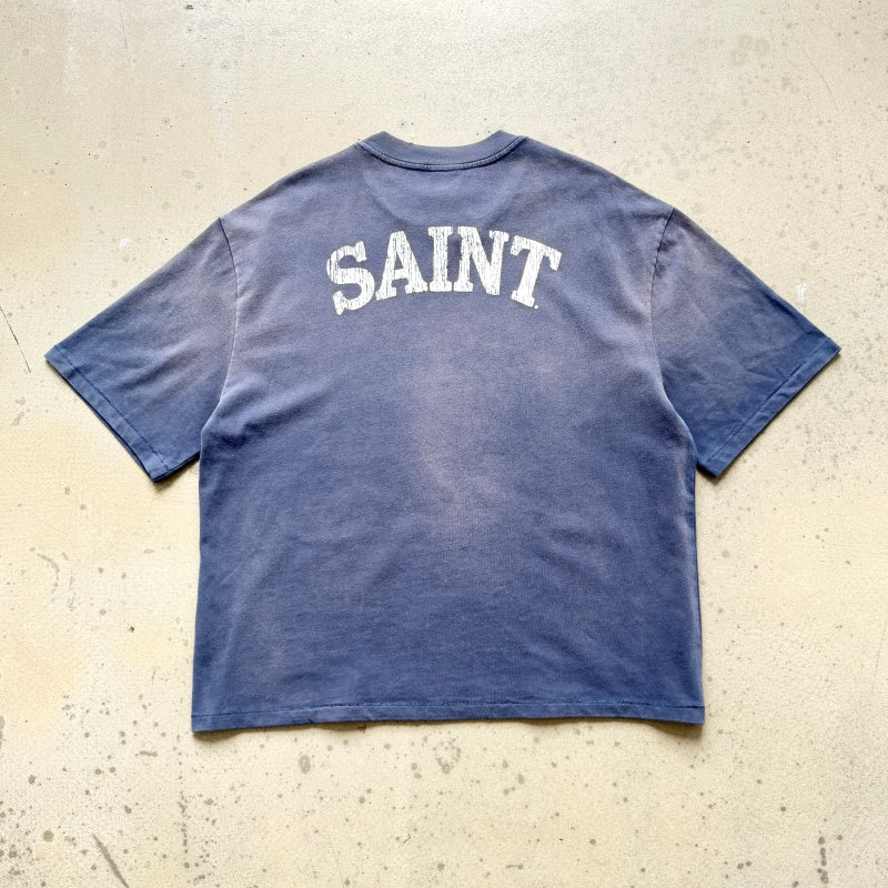 Unisex Vintage T Shirts SAINT MICHAEL La Lumière (French for The Light) Limited Edition. Features heavyweight 320g fabric (post-wash weight) that matches the original specifications, along with vintage-style single-stitch and blind stitch (top-