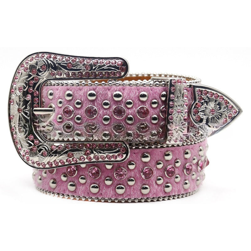 Hip-hop punk rhinestone belt punk style