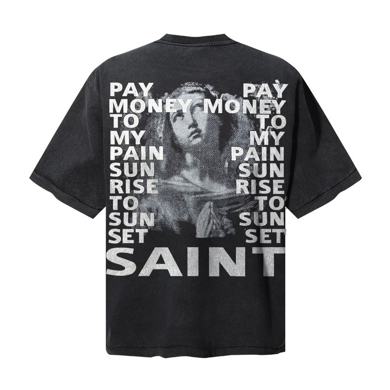 Saint Michael T Shirts Burning Classic Car Vintage Graphic Print