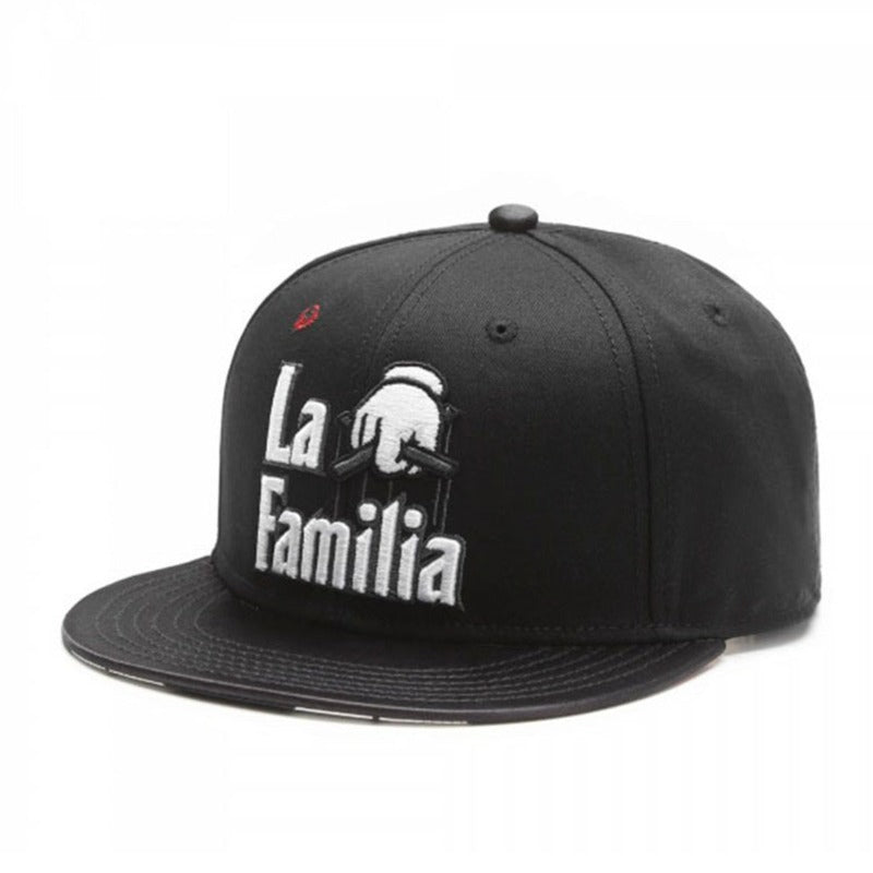 Trendy flat brimmed snapback hatsla familia sunshade breathable for men and women