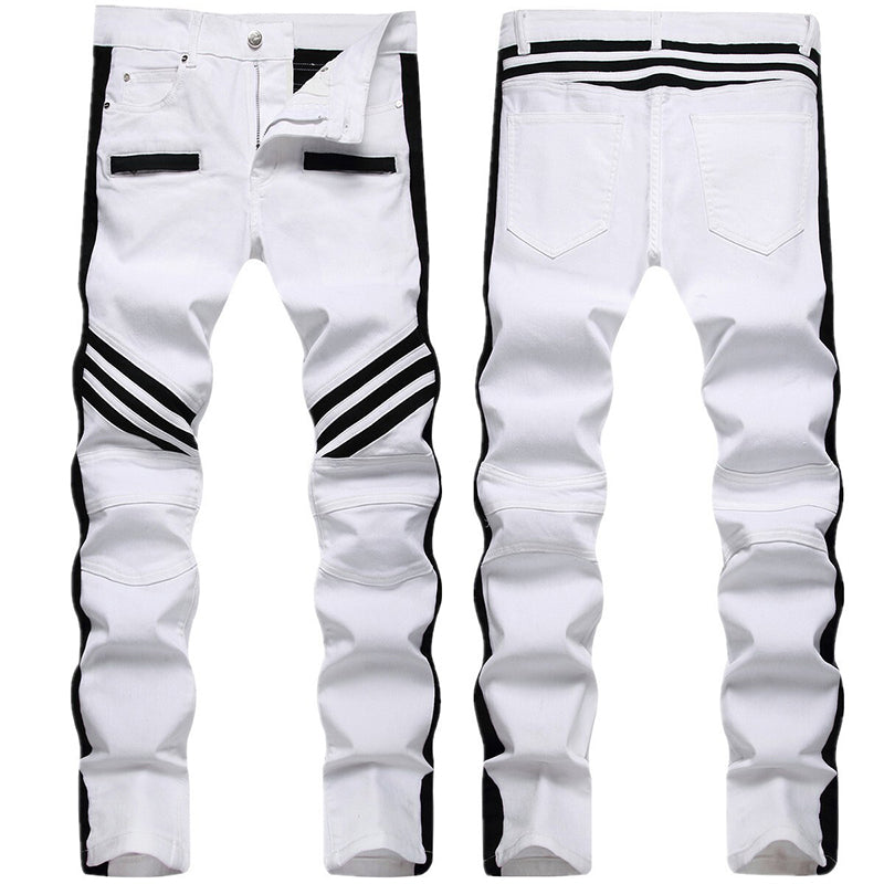 Mens Fashion Jeans black camouflage stripes 8829# Pure cotton high quality