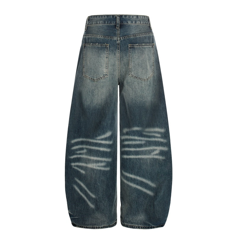 American-style streetwear harem pants Vintage Fade Baggy Balloon Jeans