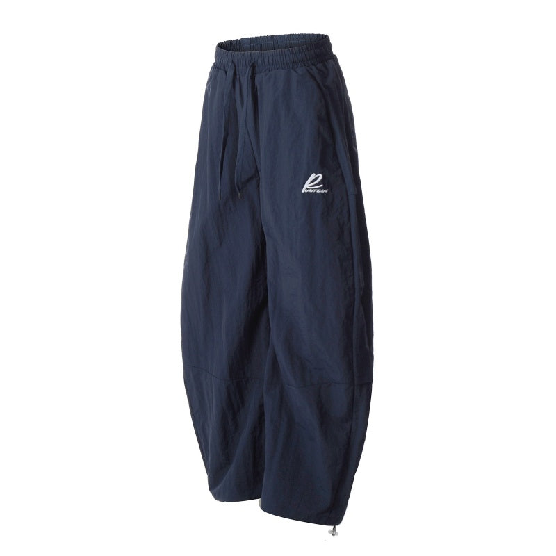 American-style streetwear harem pants Elastic Drawstring Waist Relaxed Barrel Silhouette