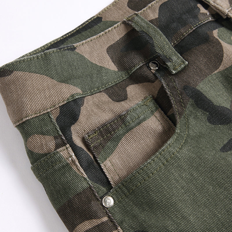 Mens Fashion Jeans camouflage 5708# Pure cotton high quality