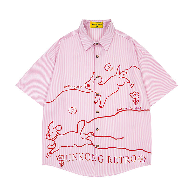 Unisex vintage T-shirt Polo shirt with a stand-up collar