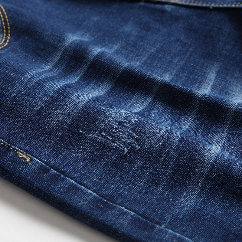 Mens Fashion Jeans Ripped D675# Pure cotton high quality