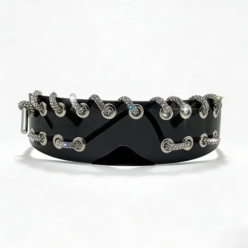 Trendy punk glasses y2k flash diamond