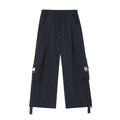American-style streetwear harem pants Side Flap Pockets with Adjustable Webbing Straps