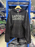 Satoshi Nakamoto hoodie High-quality heavyweight streetwear with a vintage, distressed aesthetic.