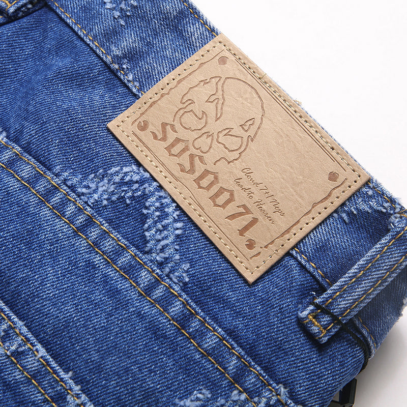 Mens Fashion Jeans Chain embroidery S8261# Pure cotton high quality