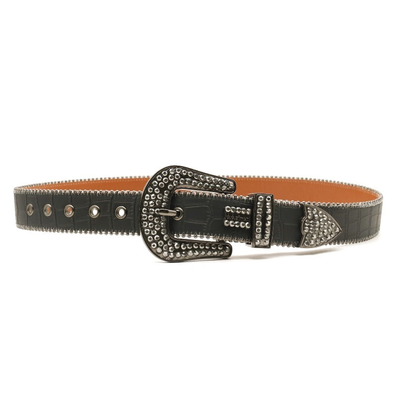 Hip-hop punk rhinestone belt punkfashion