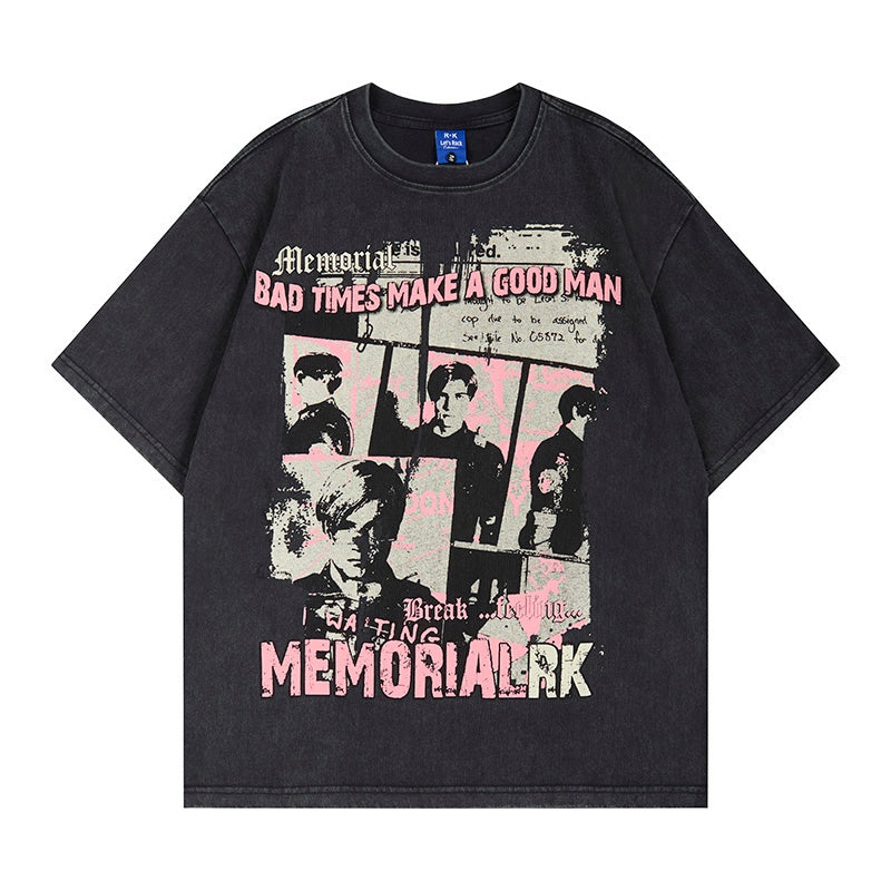 Unisex vintage T-shirts  Pink letters