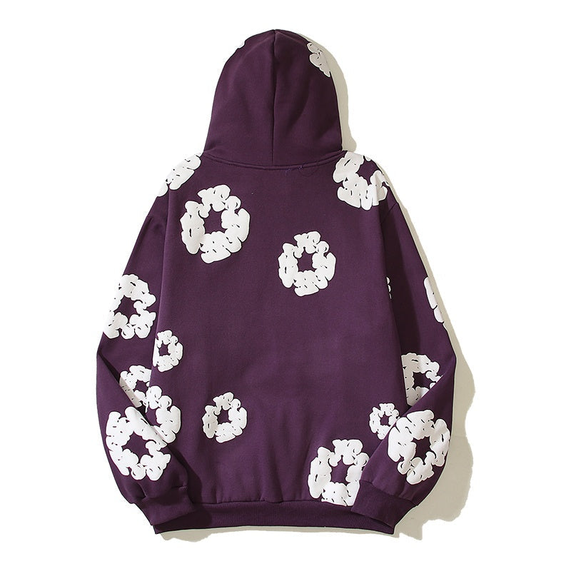 Denim Tears Hoodie Y2K All-Over Cotton Wreath Floral Puff Printed Oversized Hoodie