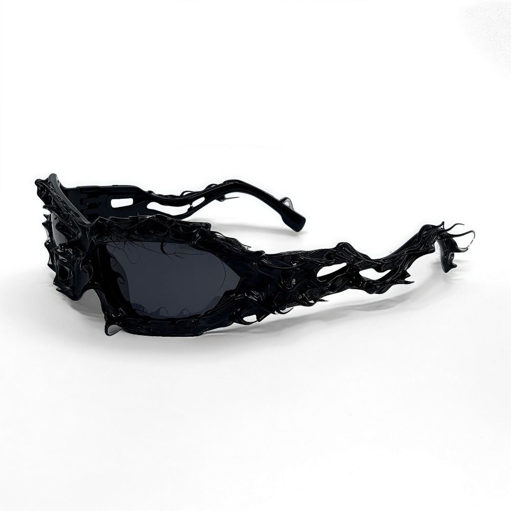 Trendy punk glasses y2k epoxy resin irregular shape