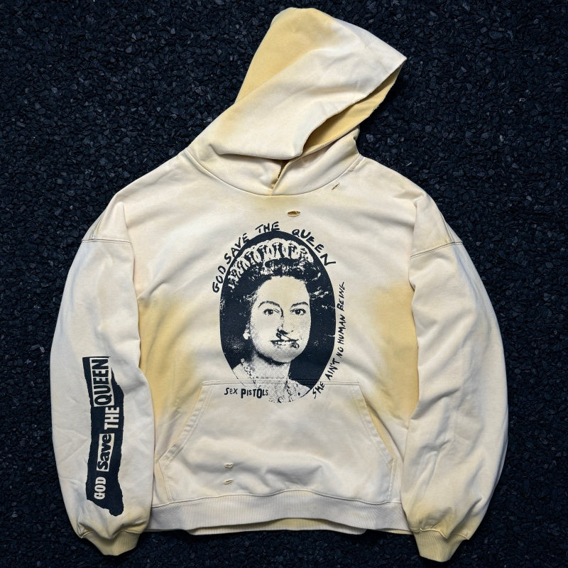 Unisex Vintage Hoodie [Fading Sunset Yellow] PalyHollywood SS25 Save the Queen Limited Edition