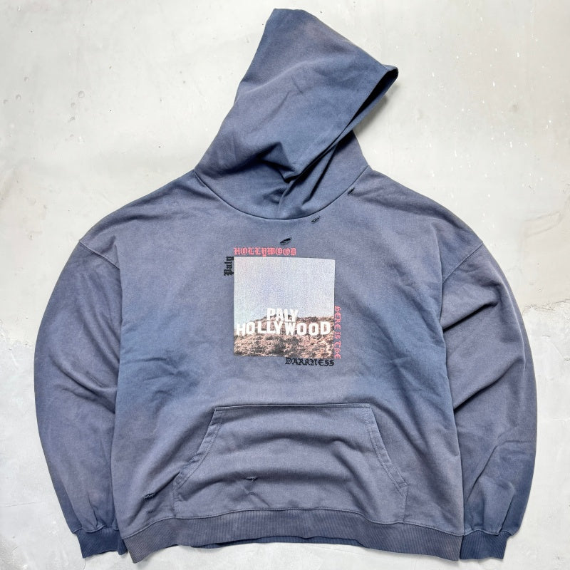 Unisex Vintage Hoodie [Vintage Dark Grey-Blue] PalyHollywood SS25