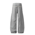 American-style streetwear harem pants Diagonal Stitch Relaxed Curved Leg Bottoms