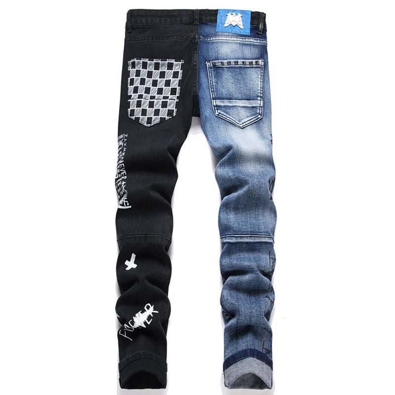 Mens Fashion Jeans Blue and black color scheme 3538# Pure cotton high quality