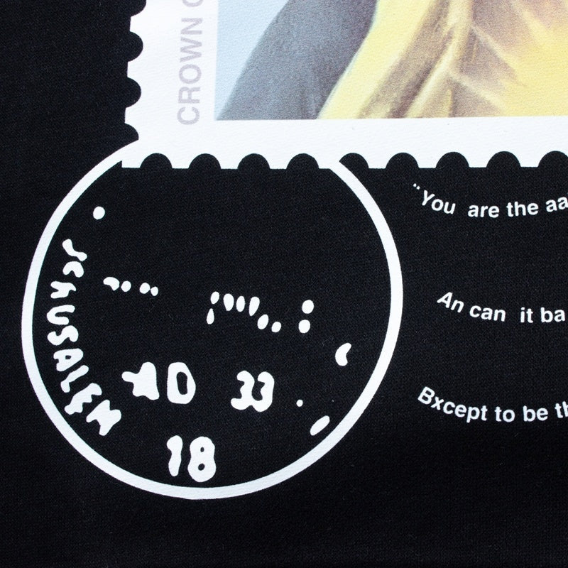 Denim Tears Hoodie Y2K Heavyweight Religious Black Madonna Stamp Printed Oversized Streetwear Hoodie