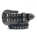 Hip-hop punk rhinestone belt men's flash silver inlaid pin buckle