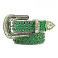 Hip-hop punk rhinestone belt women's alloy needle buckle