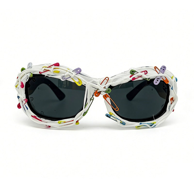 Trendy punk glasses millennium style paper clips
