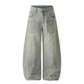 American-style streetwear harem pants Vintage Yellow Faded Wide Leg Wear