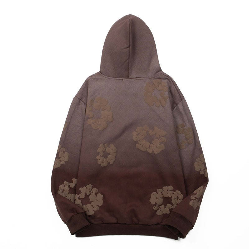 Denim Tears Hoodie Fleece Embossed Cotton Wreath Graphic Oversized Hooded
