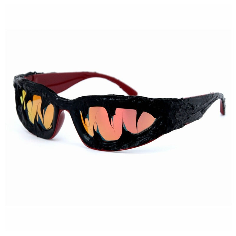 Trendy punk glasses venom glue dark