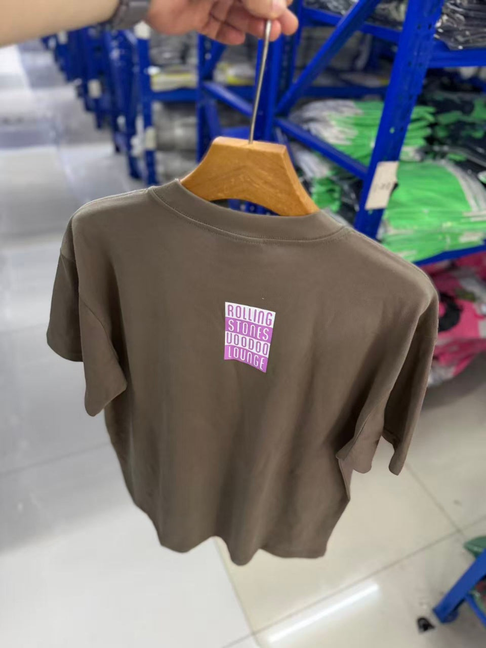 Vintage style washed summer wear T shirt Purple spiky tongue 260G pure cotton high-quality streetwear