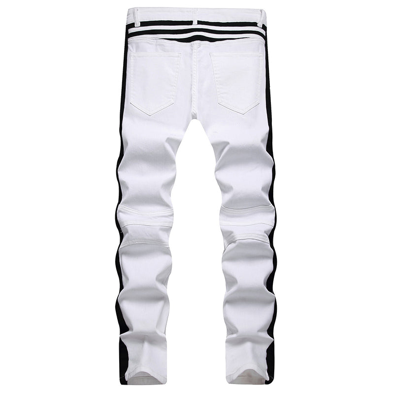 Mens Fashion Jeans black camouflage stripes 8829# Pure cotton high quality
