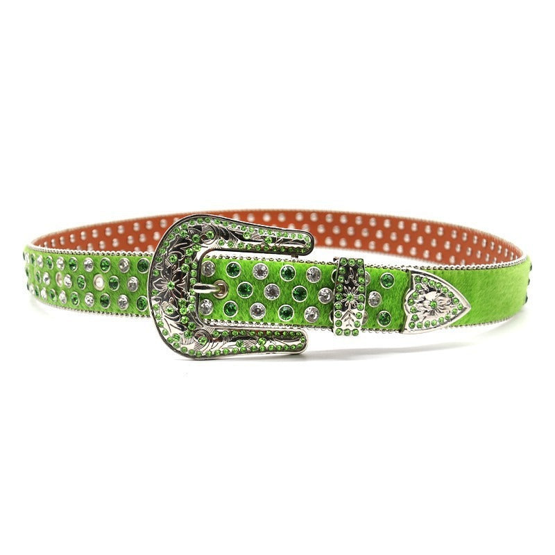 Hip-hop punk rhinestone belt y2k punkfashion