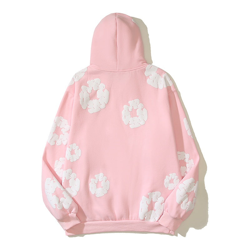 Denim Tears Hoodie Y2K All-Over Cotton Wreath Floral Puff Printed Oversized Hoodie