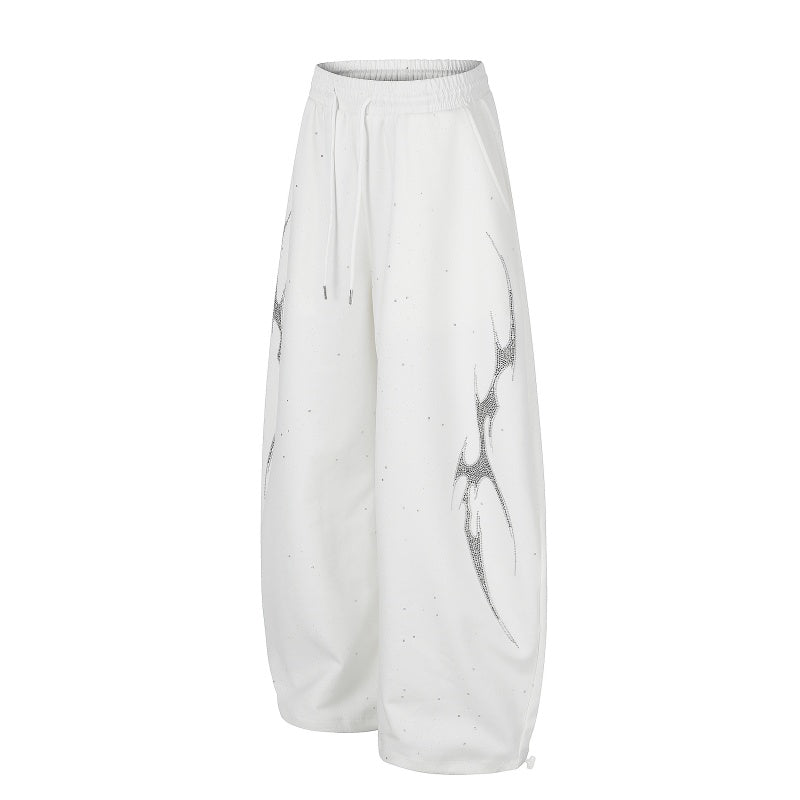 American-style streetwear harem pants Oversized Side Print Y2K Outfit