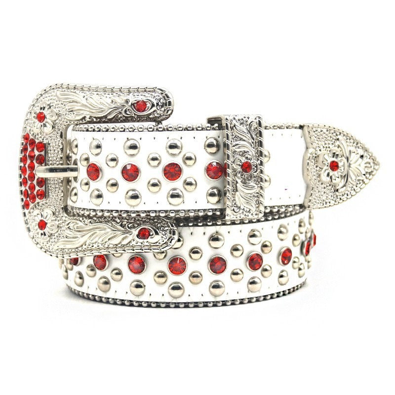 Hip-hop punk rhinestone belt punk style