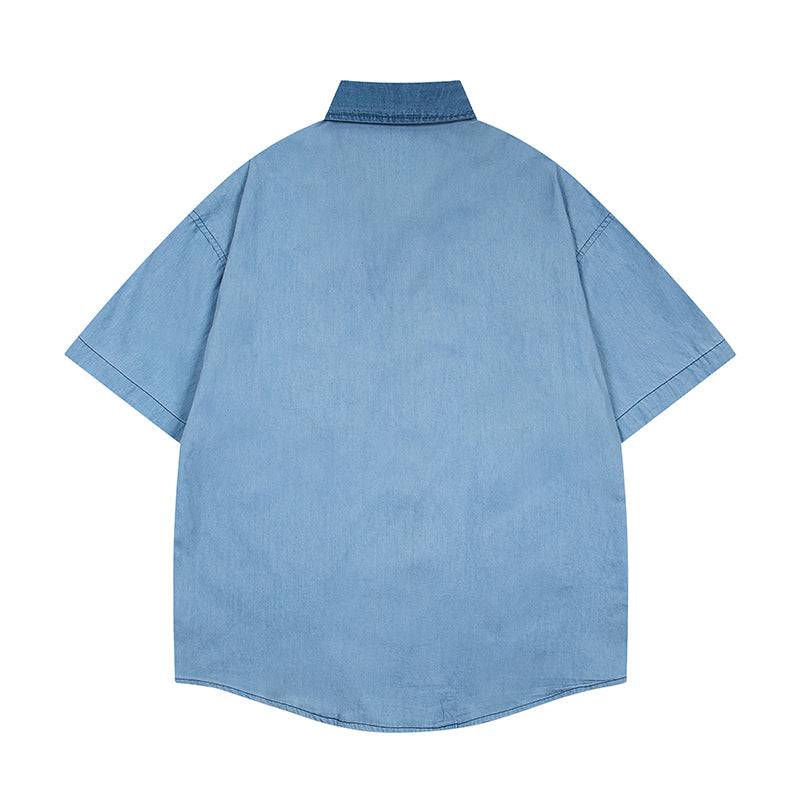 Unisex vintage T-shirt Polo shirt with a stand-up collar