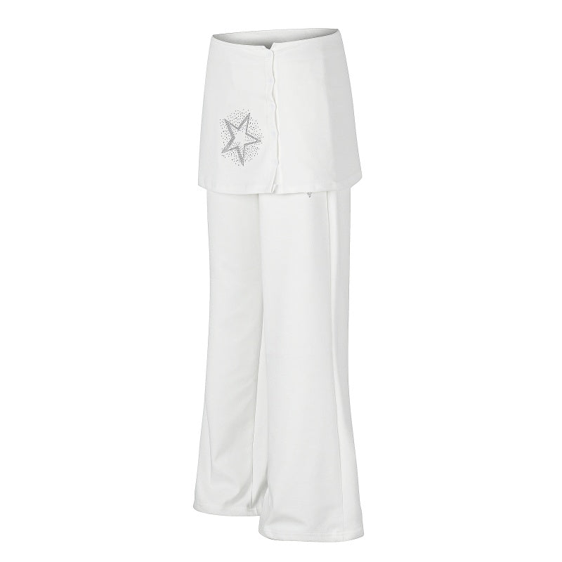 American-style streetwear harem pants Star Print Skirt Overlay Flared Garment