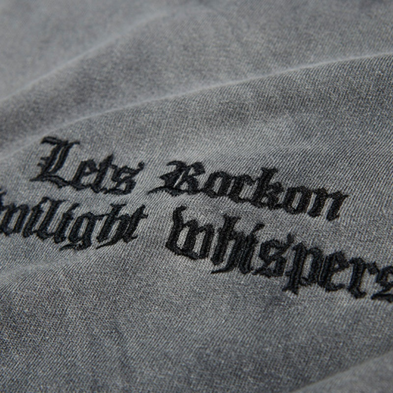 Unisex vintage T-shirts Black gradient with distressed details