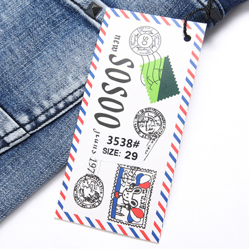 Mens Fashion Jeans Blue and black color scheme 3538# Pure cotton high quality