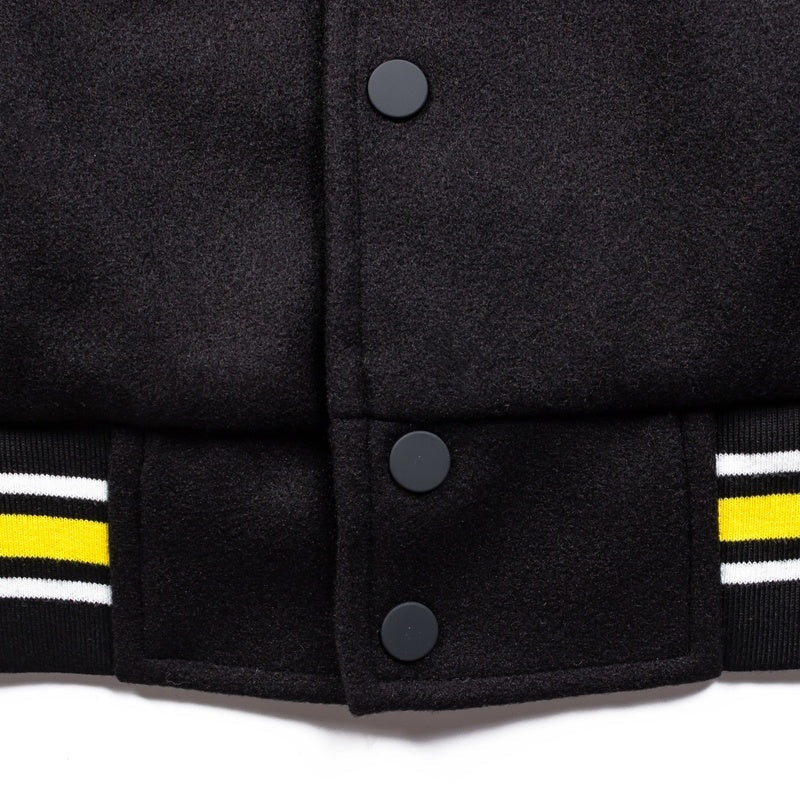 American-style baseball jacket Niche Streetwear STU Black & White Collaboration Embroidered Unisex Piece (Spring/Autumn/Winter)