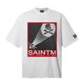 Saint Michael T Shirts Punk Skull Crossbones SAINTM Typography Square Border Tee Print