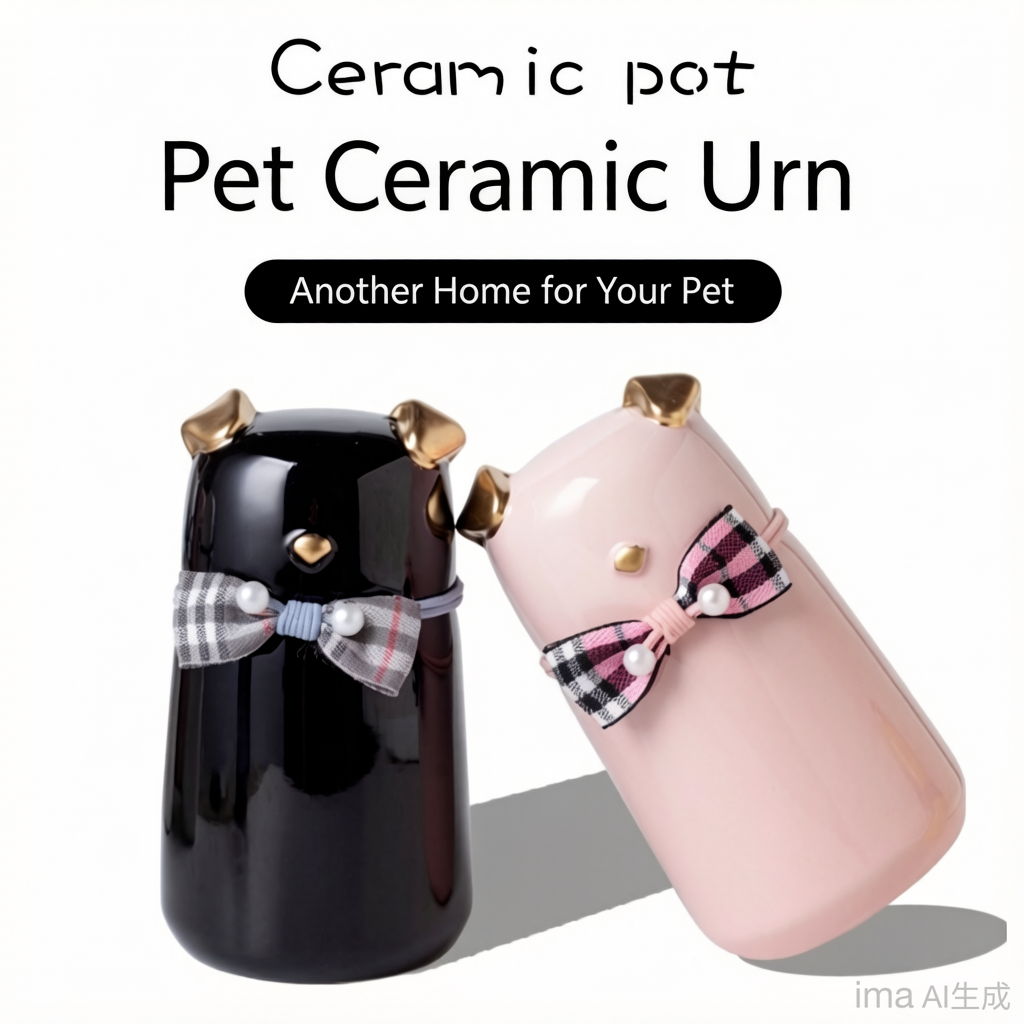 Pet Urn Ceramic Urn Moisture-proof Sealed Pet Urn Puppy Dog Death Cremation Hair Storage Jar Pet Aftermath