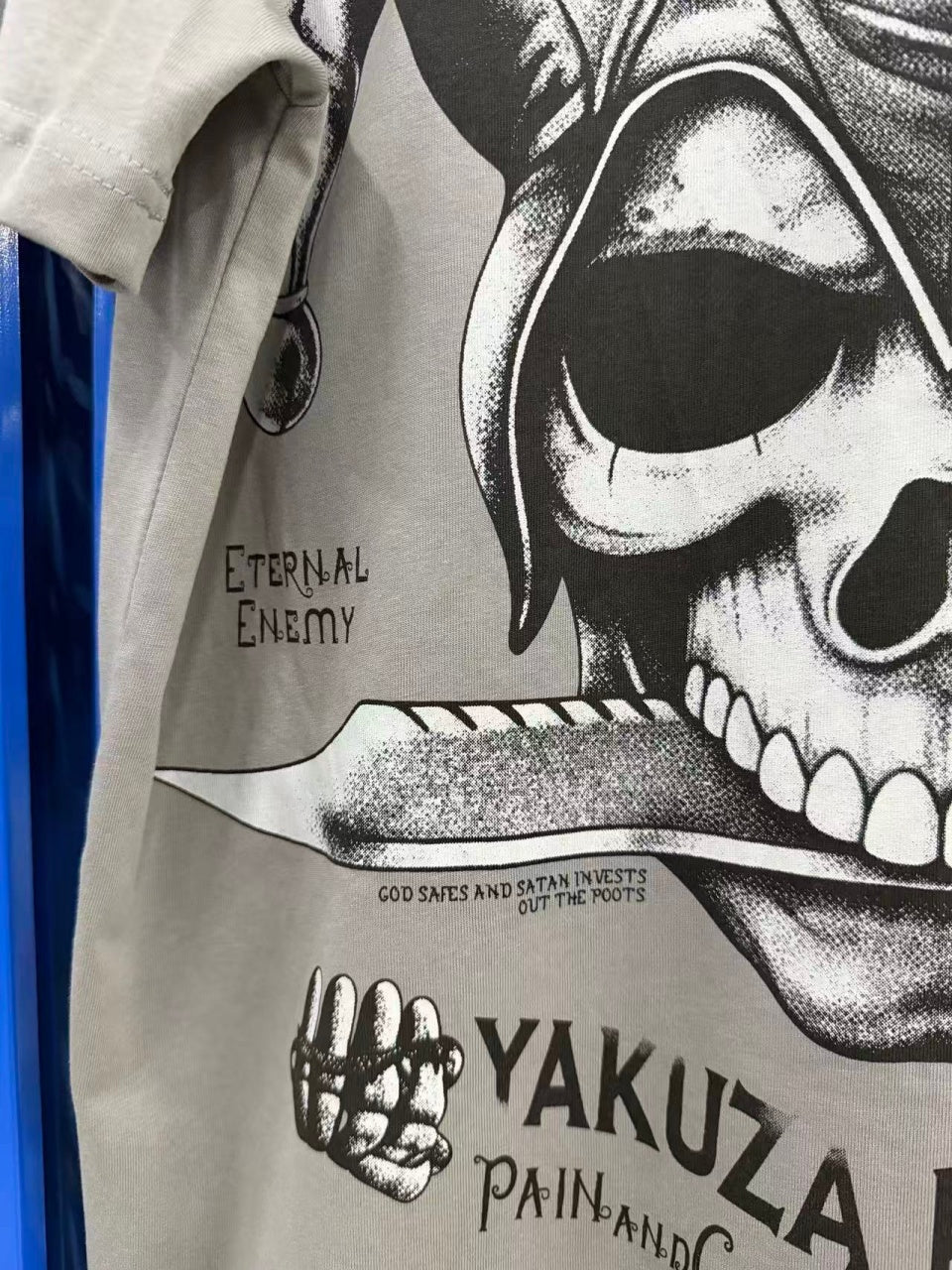 Vintage style washed summer wear T shirt Skull 260G pure cotton high-quality streetwear